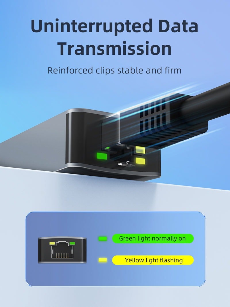 كابل تايم محول USB 3.1 من النوع C إلى منفذ إيثرنت RJ45 بسرعة 2.5 جيجابت، متوافق مع أجهزة ماك بوك برو/إير، وآيباد برو، وديل إكس بي إس، وسيرفس لاب توب، وماك - Image 5